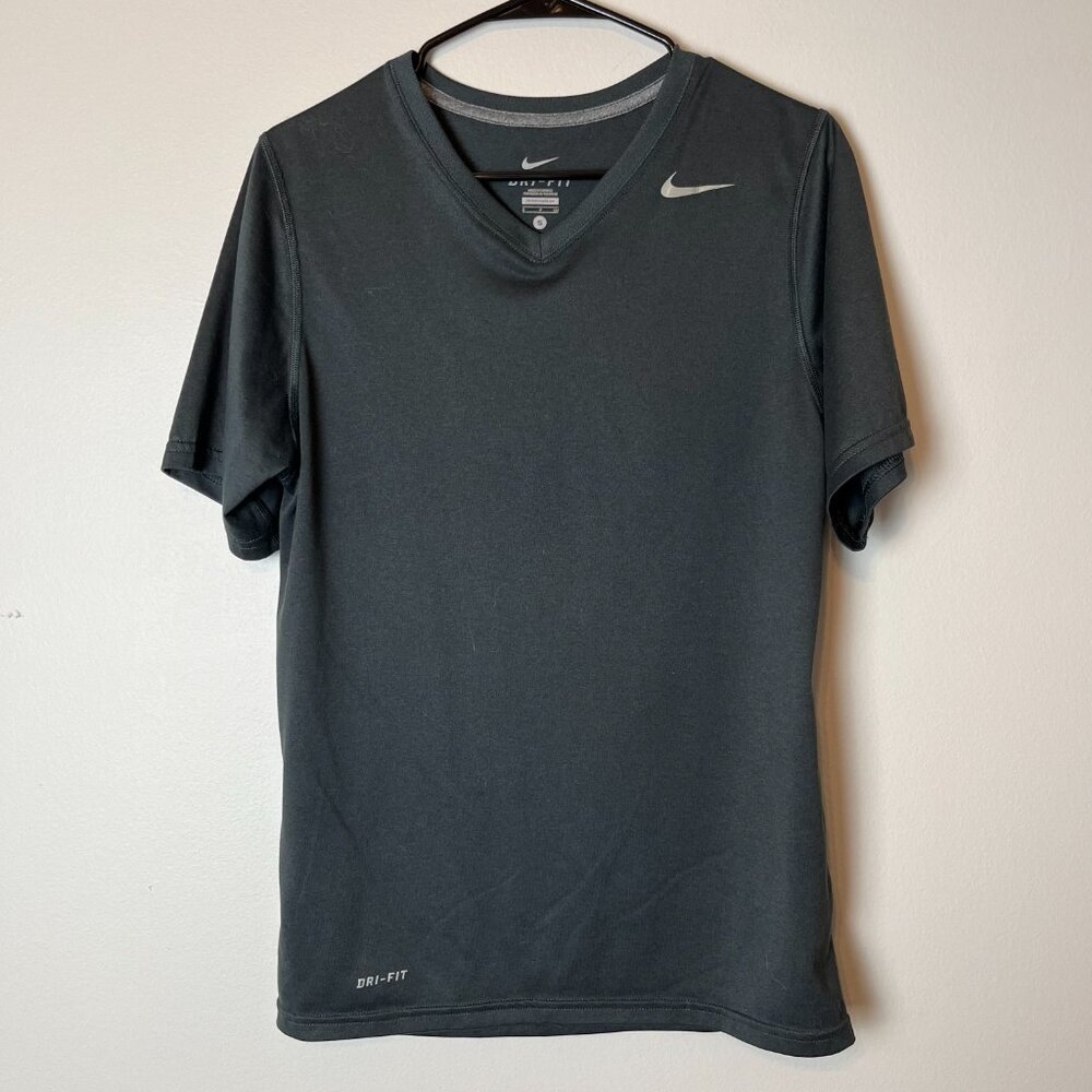 Mens Grey Nike Shirt V-Neck